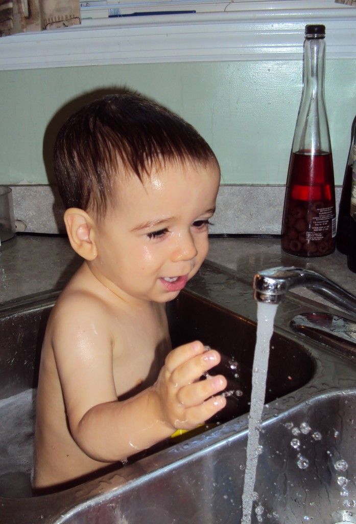 Levi gets a Sink Bath