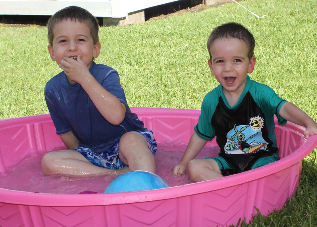 Josiah and Levi in a Pink Pool