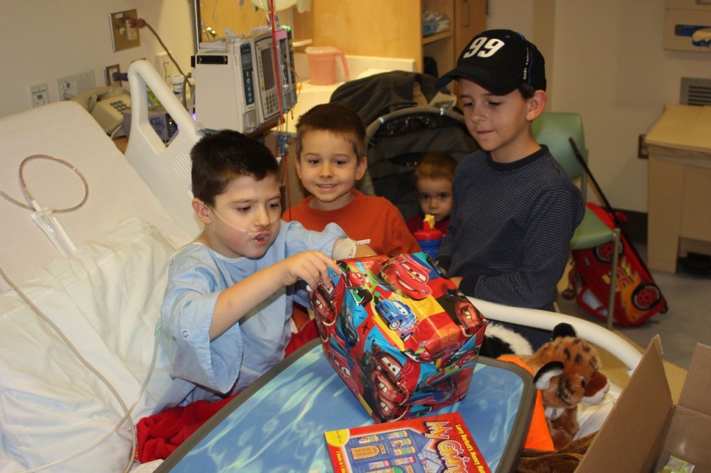 Caden and his brothers on his birthday